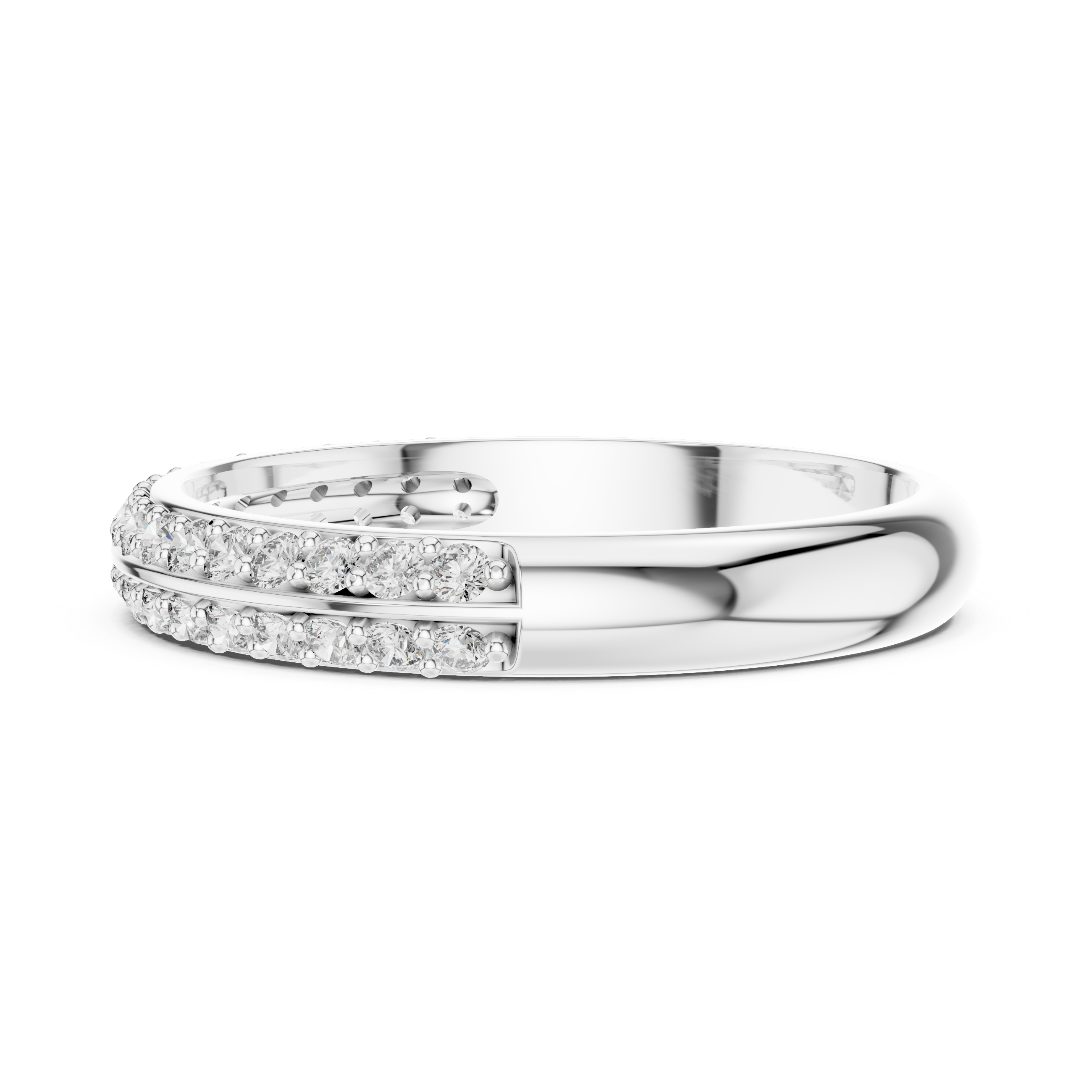 Double Row Diamond Eternity Band | Micropavé Wedding Ring