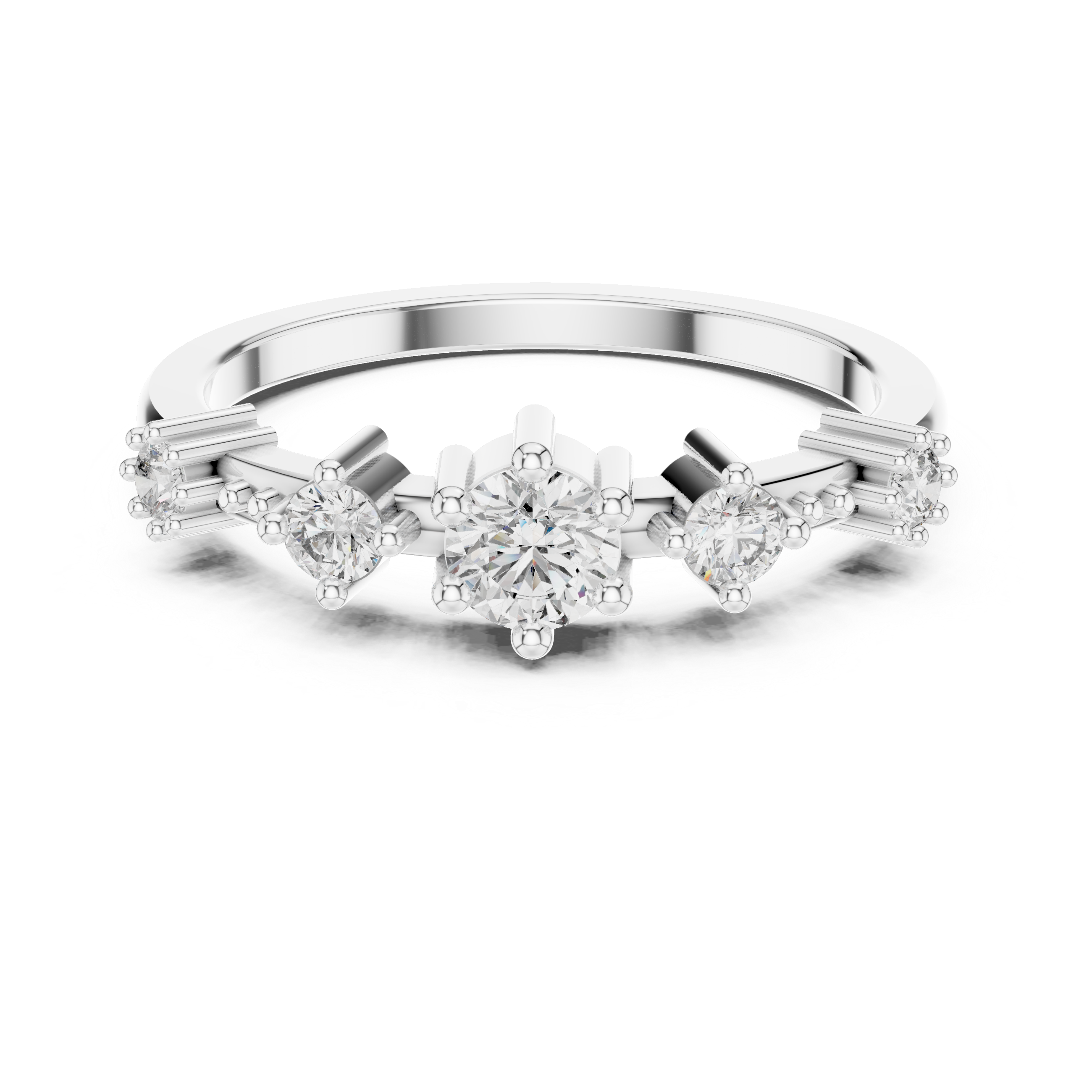 Diamond Shared Prong Ring - (Prong Set Wedding Band)