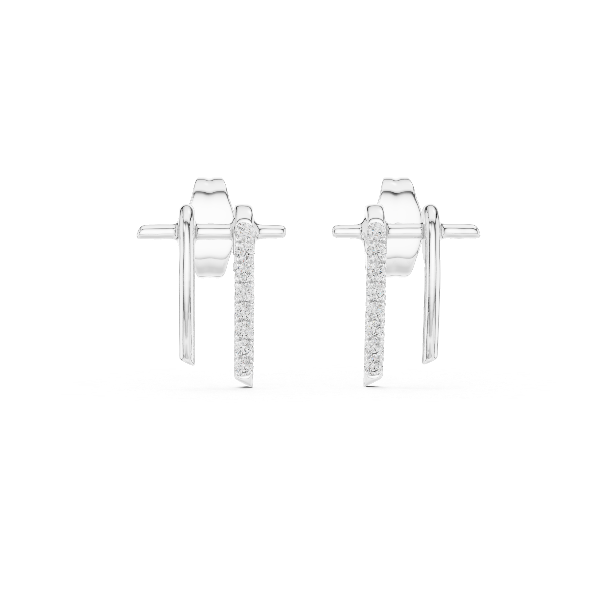 Minimalist Dual-Bar Architectural Stud Earrings