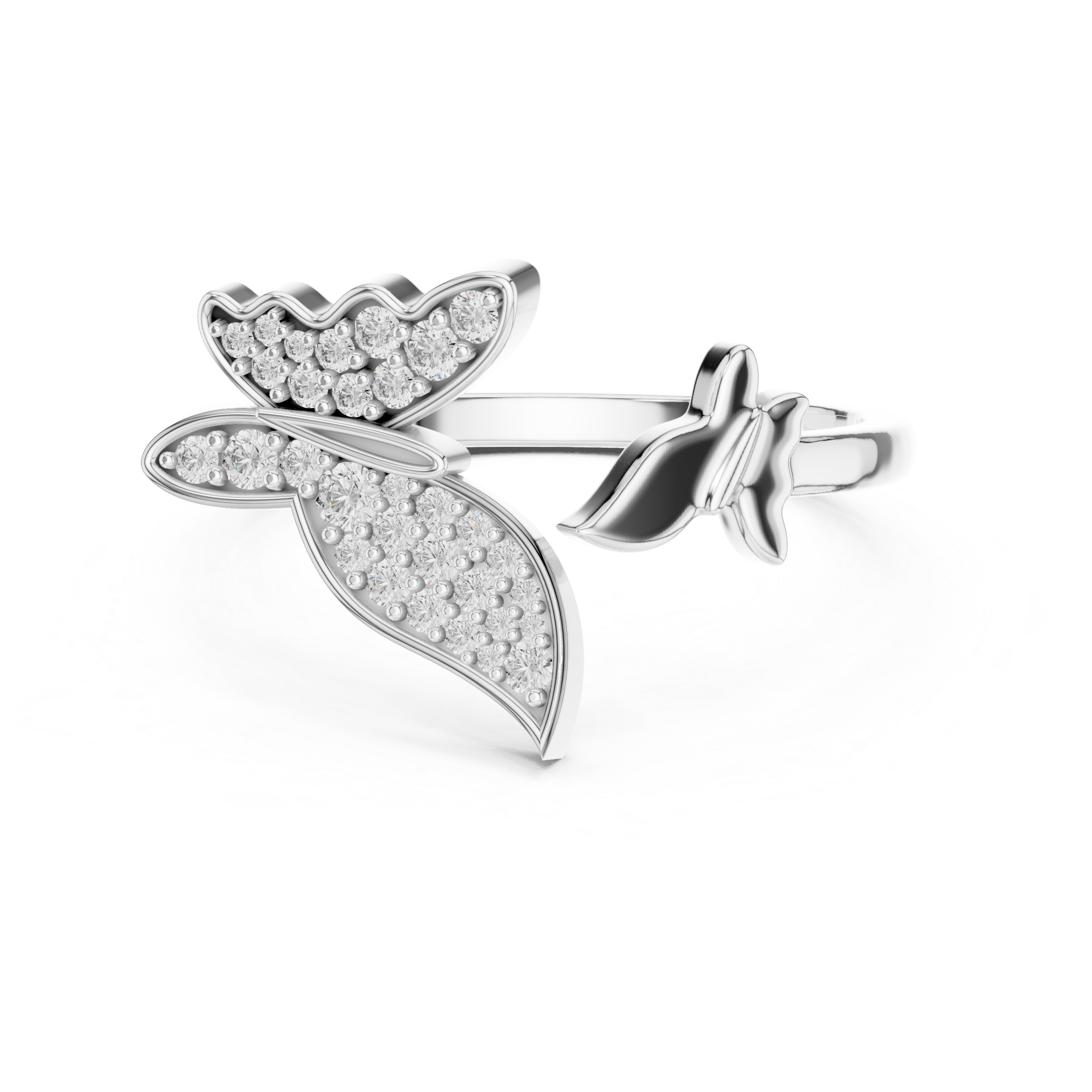 Dual Butterfly Bypass Ring | Toi et Moi Flutter Ring