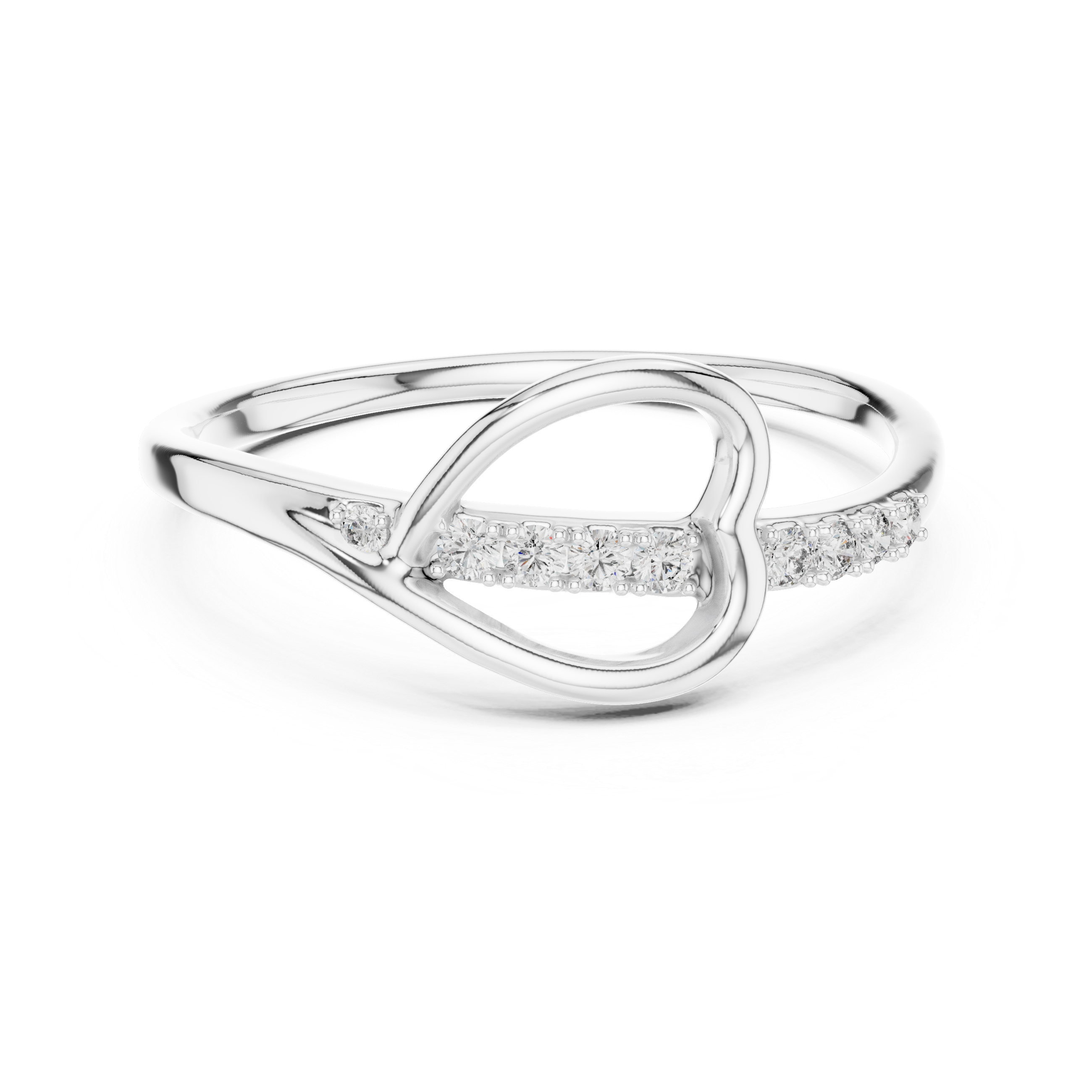 Open Heart Contour Ring