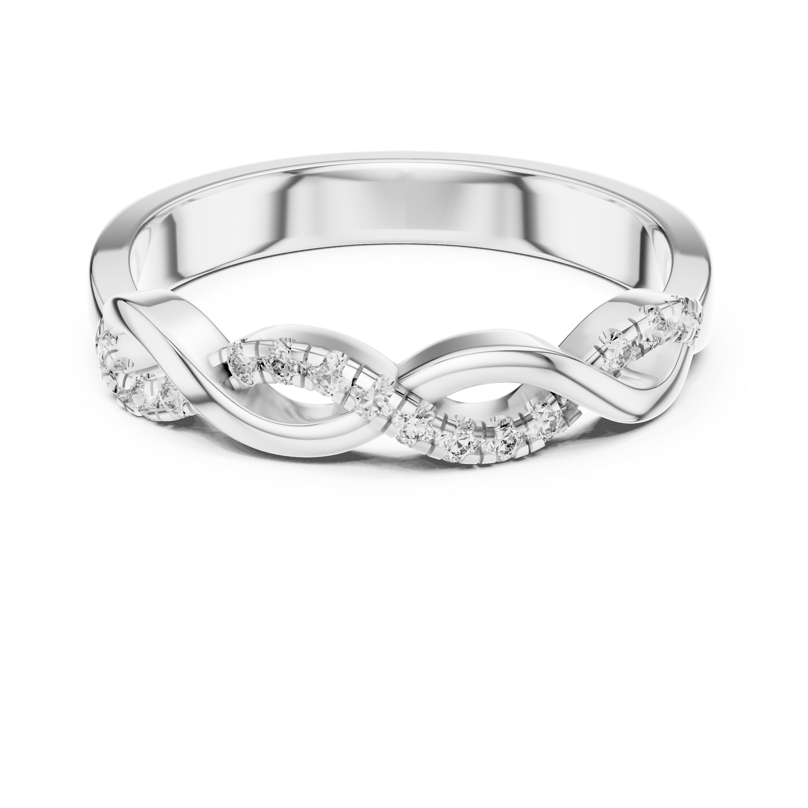 Infinity Twist Band Ring - Diamond
