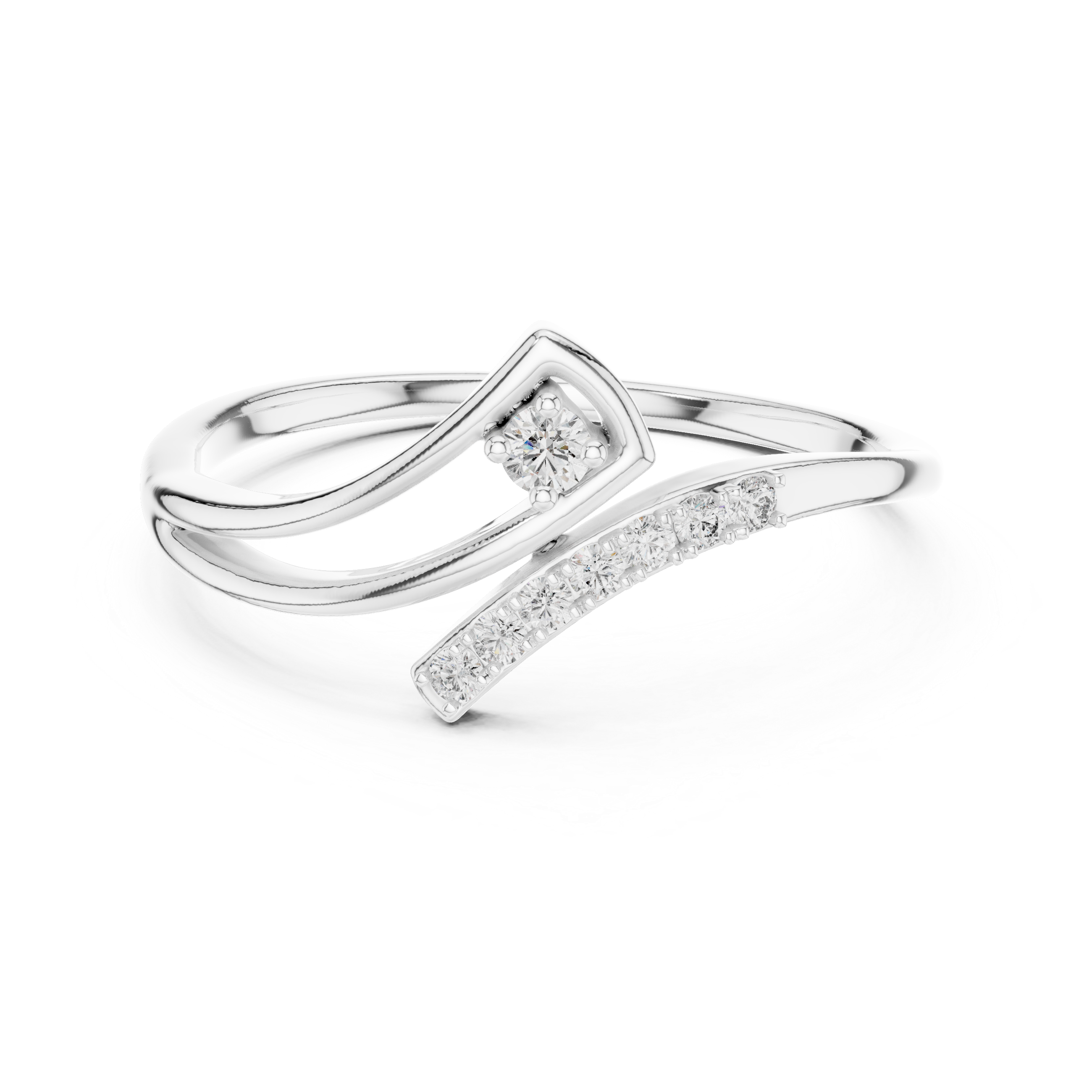 Crux Asymmetrical Bypass Diamond Ring