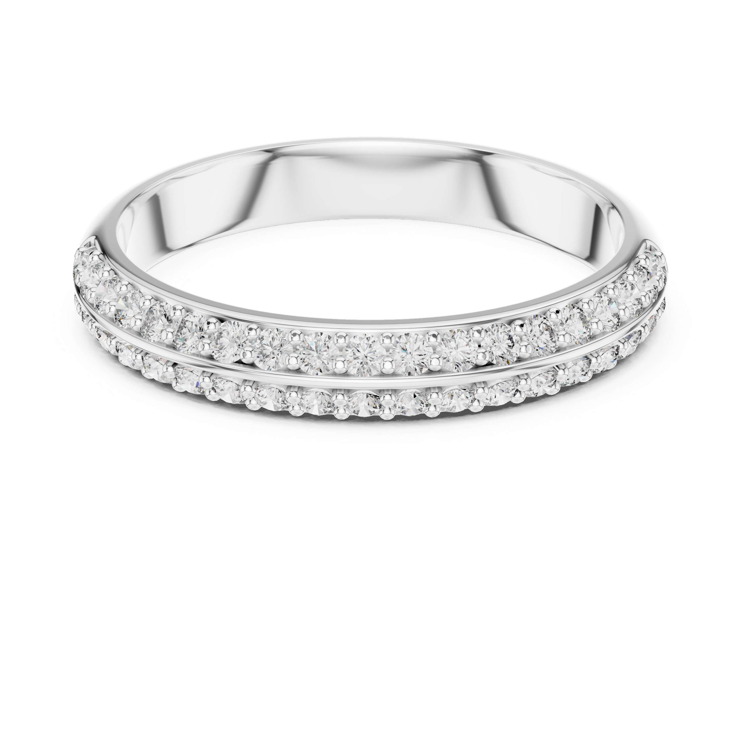 Double Row Diamond Eternity Band | Micropavé Wedding Ring