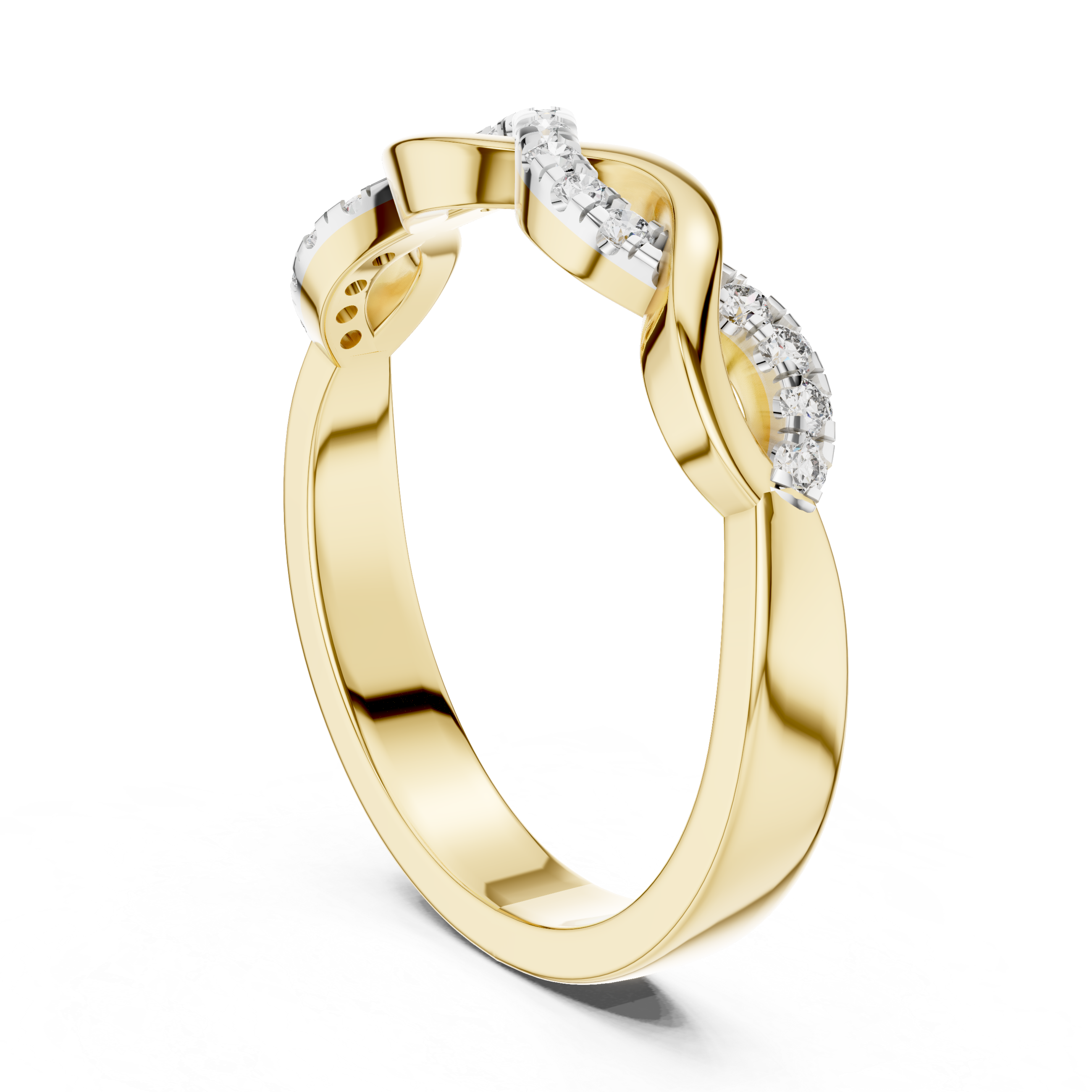 Infinity Twist Band Ring - Diamond