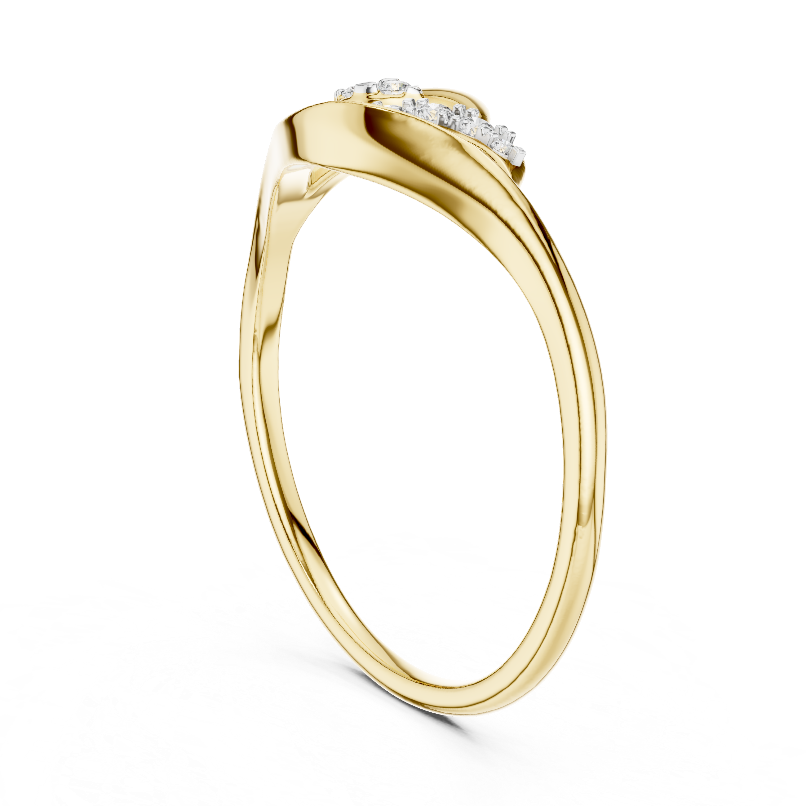 Twisted Wave Contour - Toi et Moi Inspired Curved Wave Ring