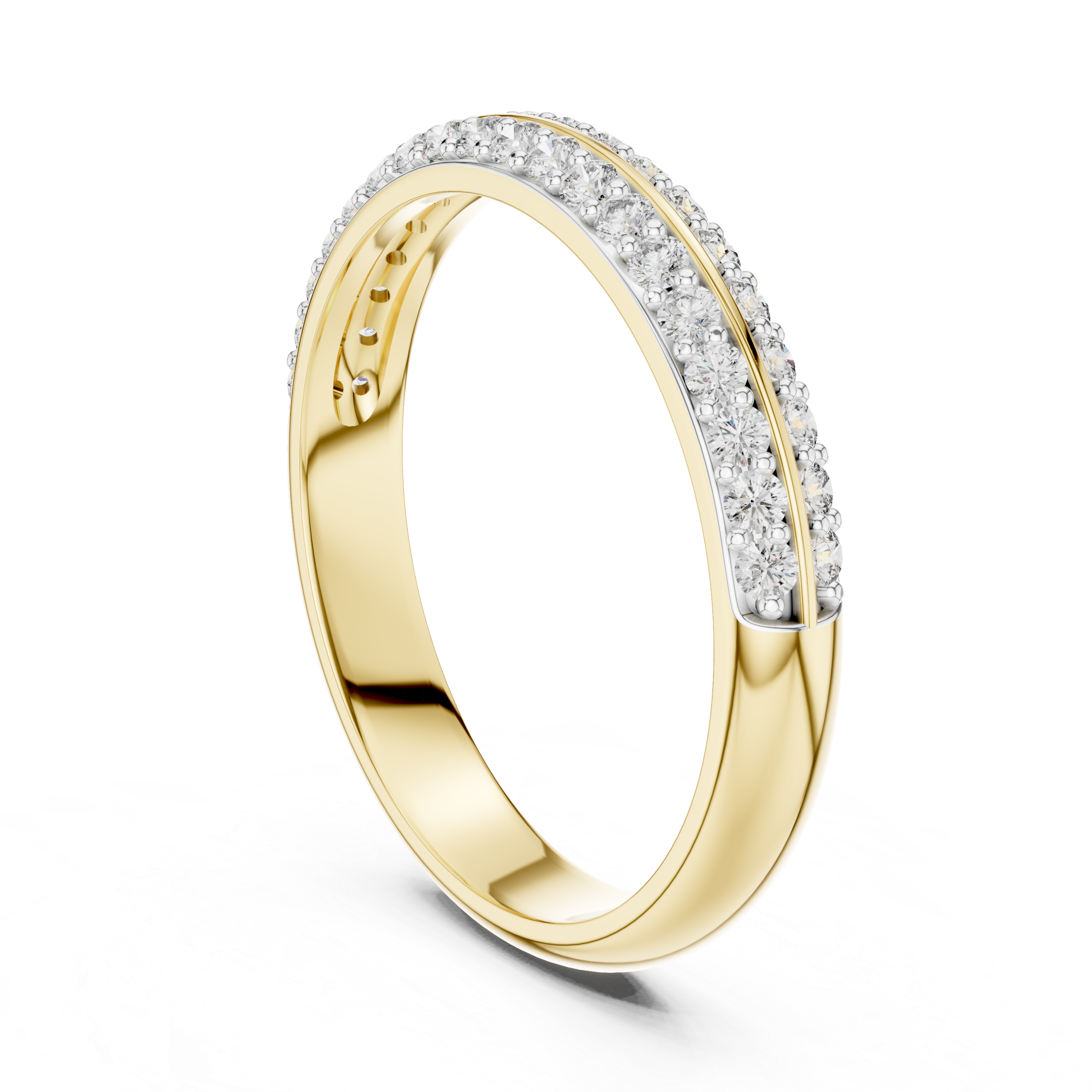 Double Row Diamond Eternity Band | Micropavé Wedding Ring