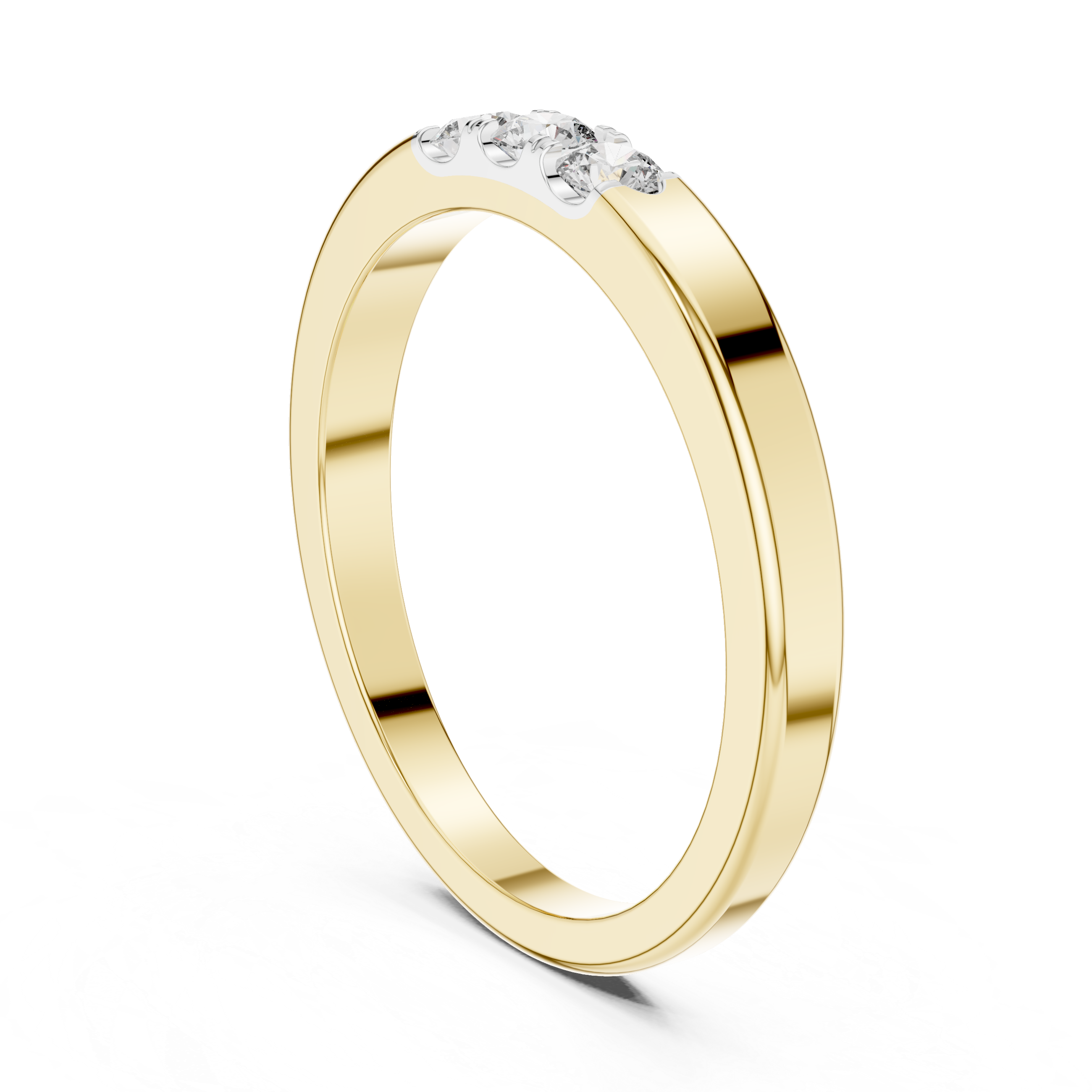 Trilogy Shared-Prong Ring - Three-Stone Diamond Band