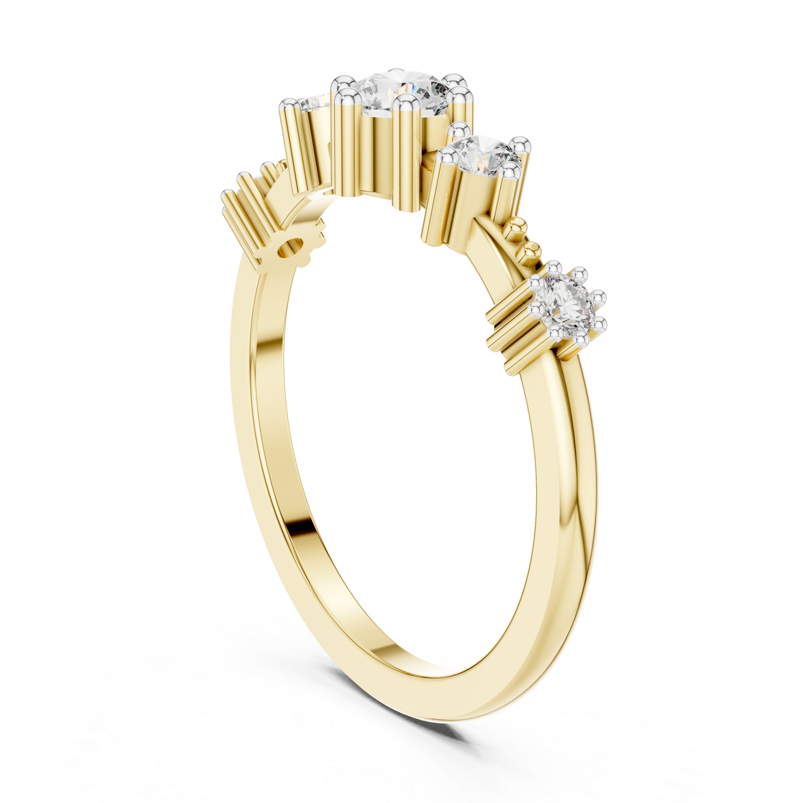 Diamond Shared Prong Ring - (Prong Set Wedding Band)