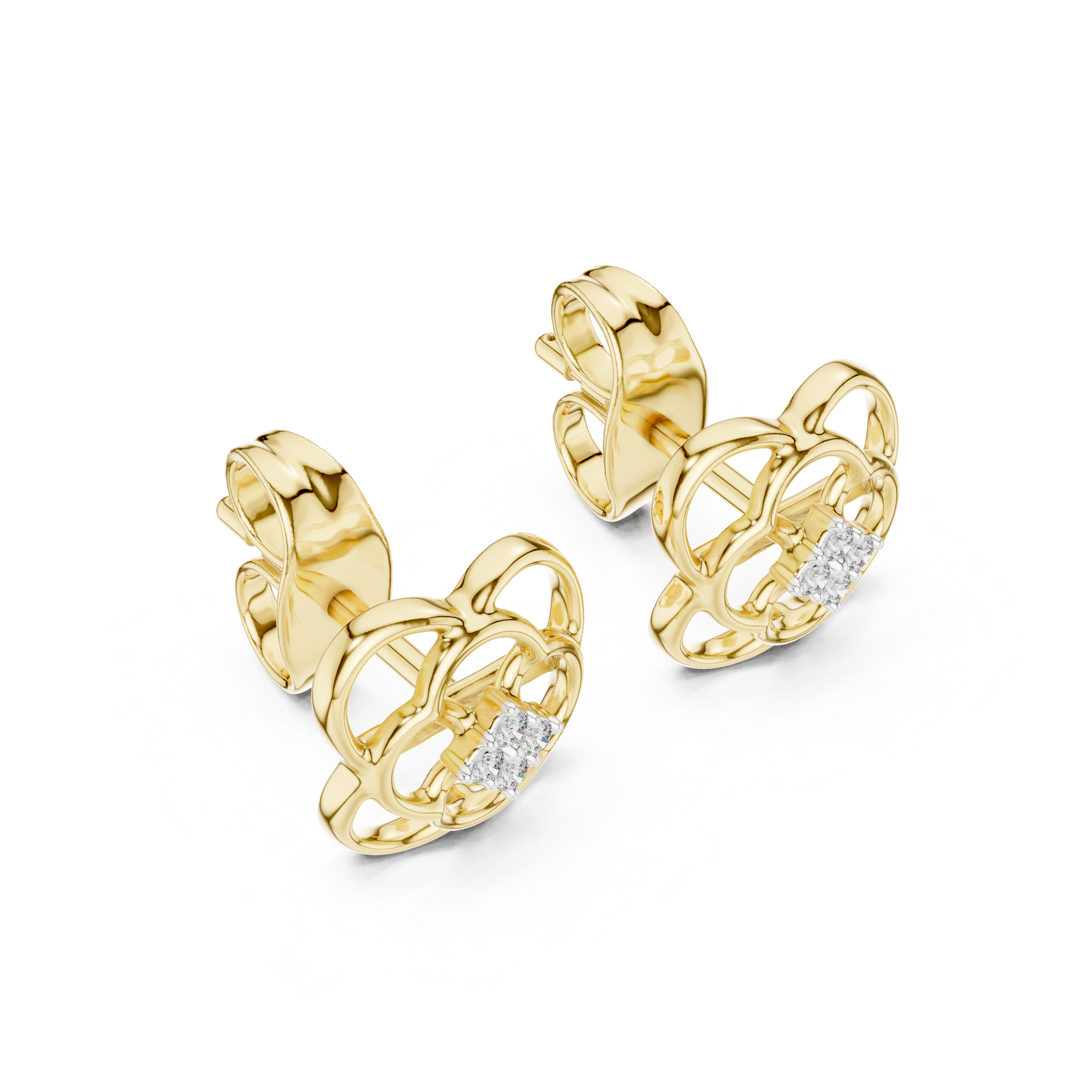Floral Clover Stud Earrings