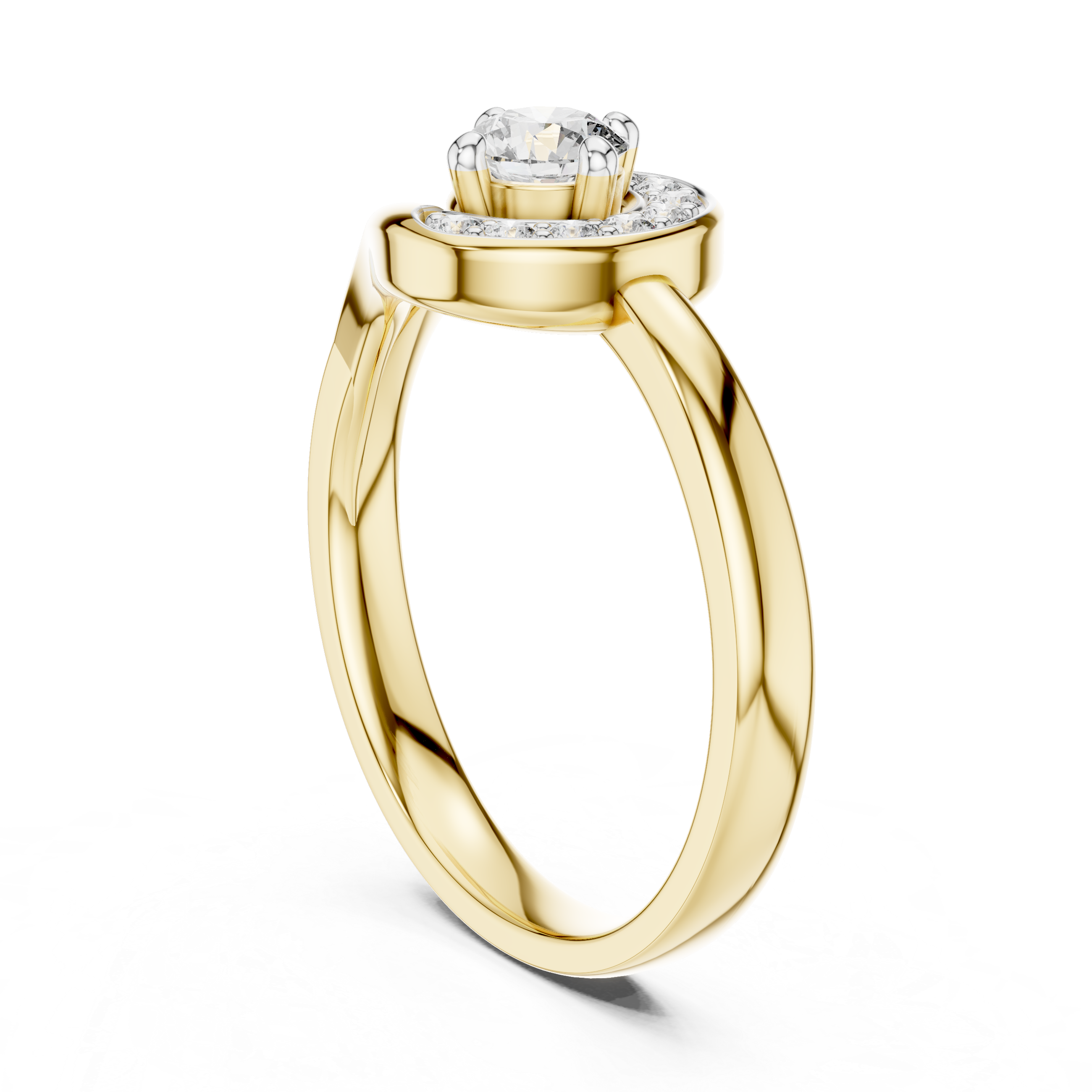 Aura Spiral Bypass Round Cut Diamond Ring