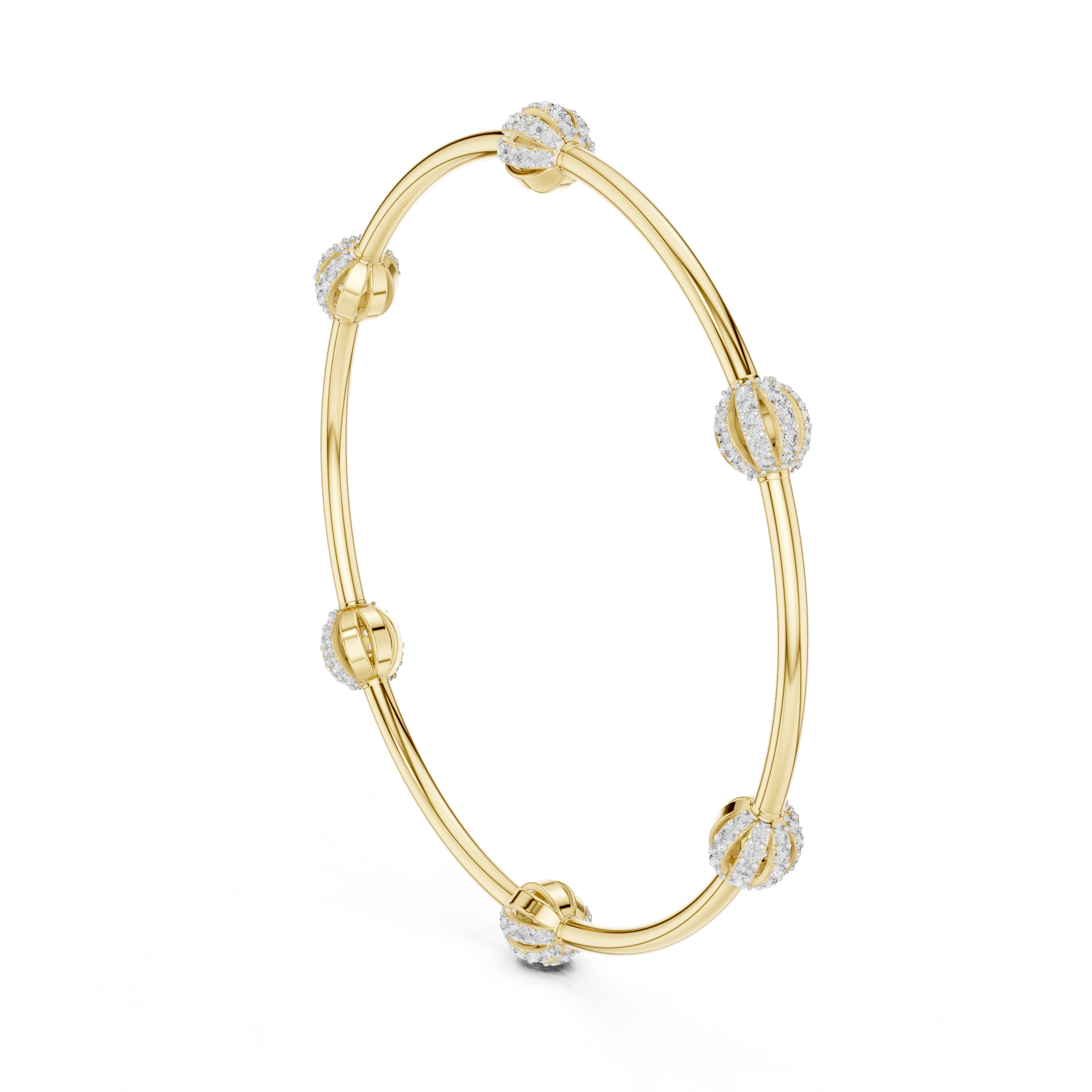 Celestial Orbit Diamond Station Bangle Bracelet