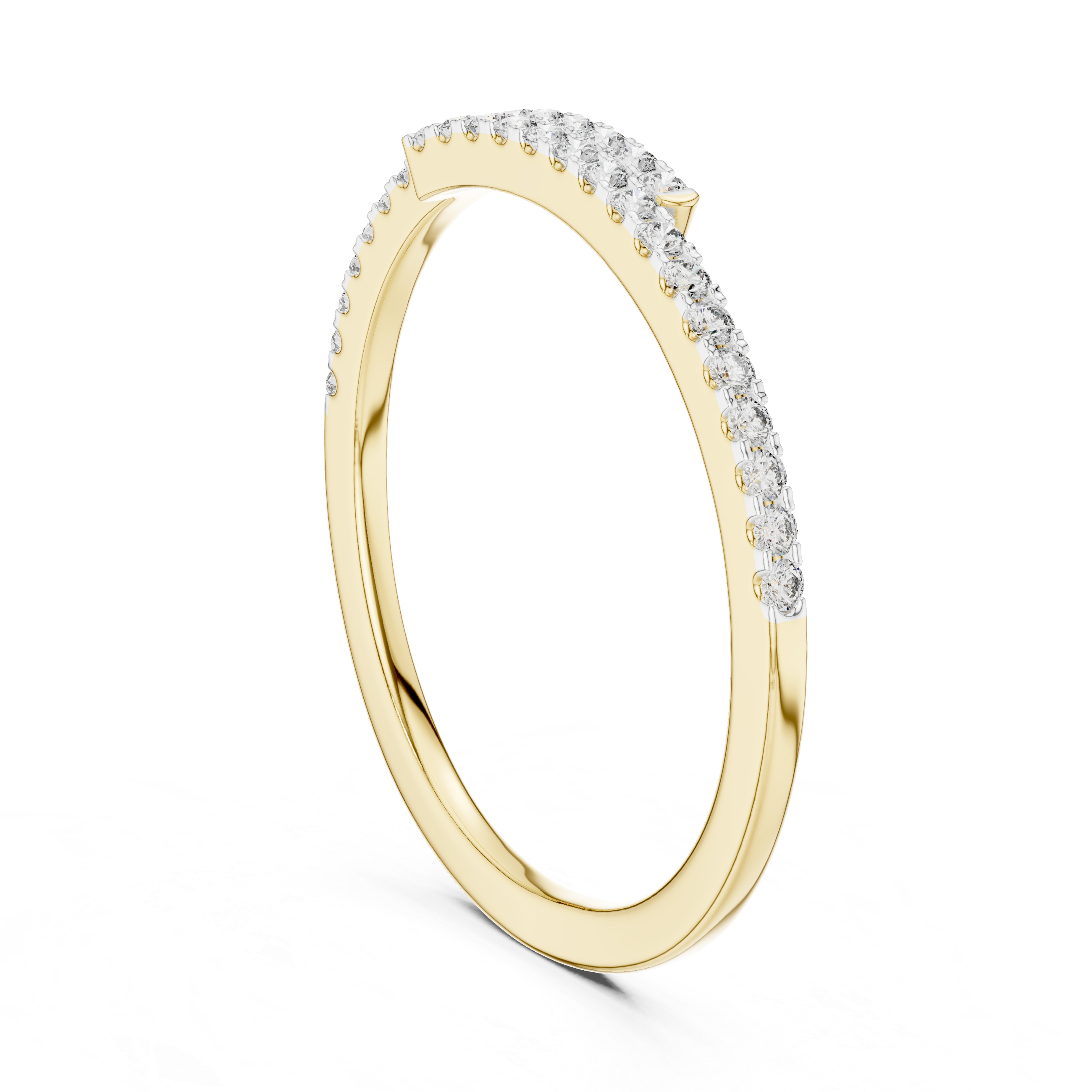 Dual-Row Floating Diamond Bypass Band Ring