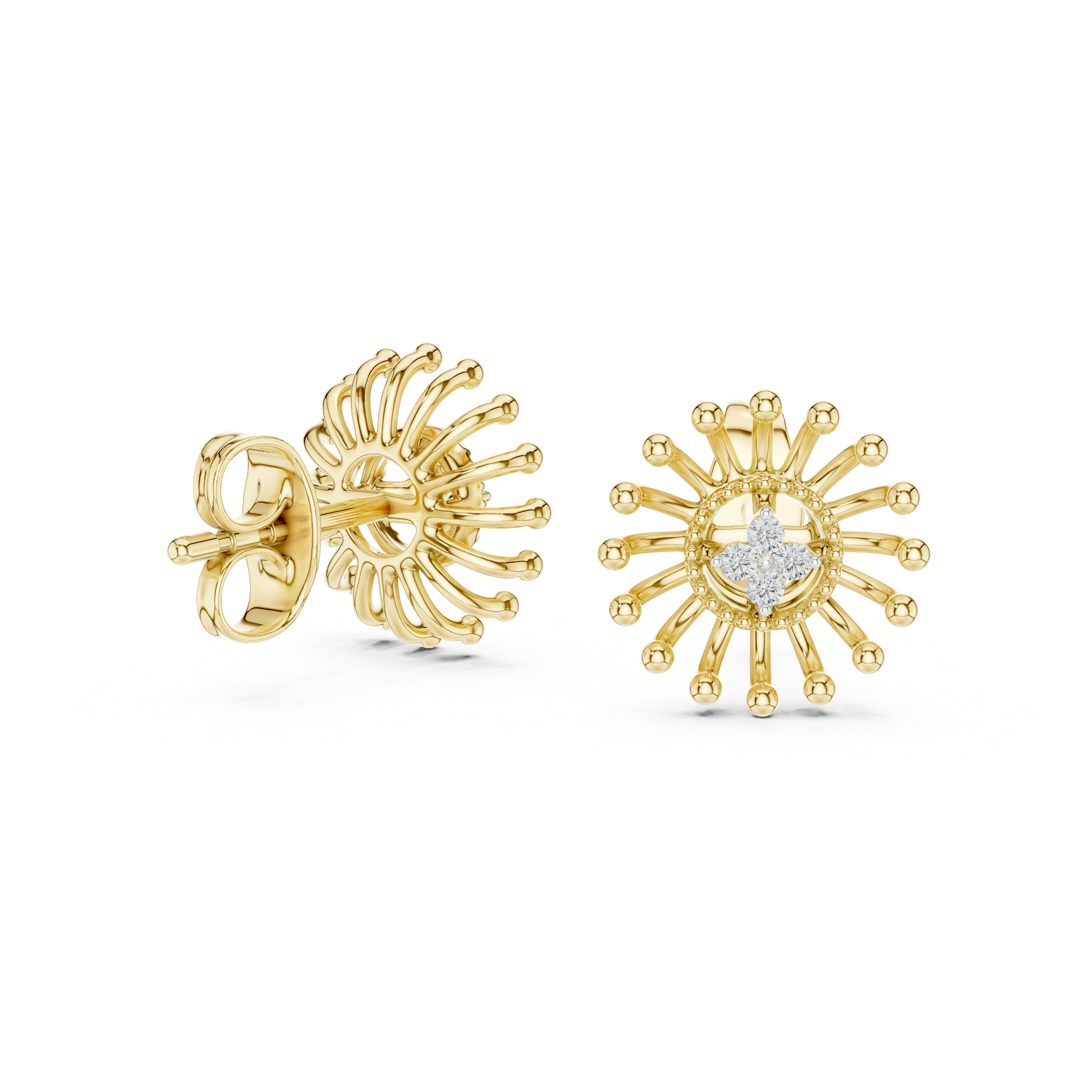 Celestial Sunburst Fireworks Stud Earrings